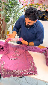 Pink 3 Piece Embroidered Dress