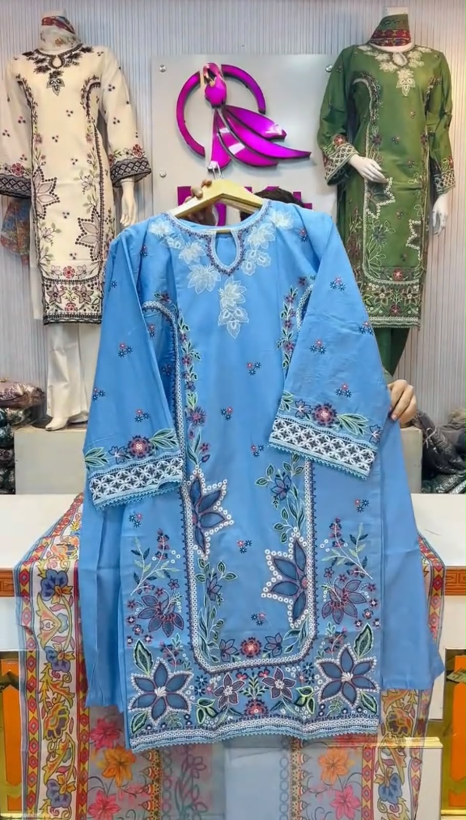 3 Piece Women Embroidered Dress