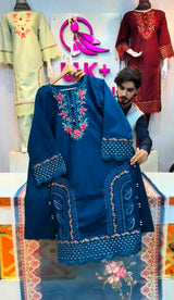 Women Embroidered 3 Piece Dress