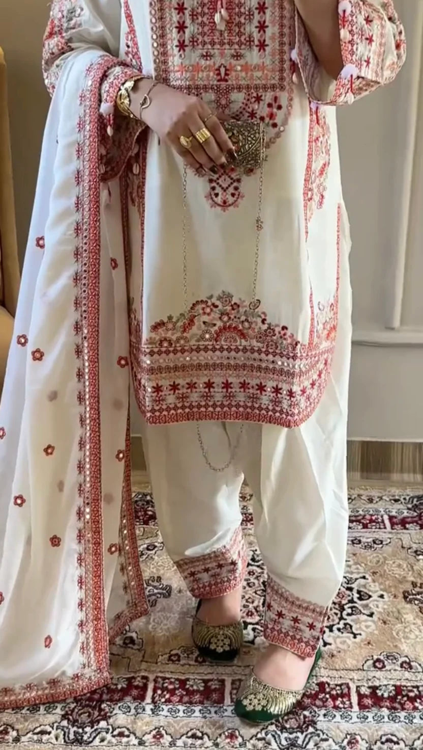 Women Traditional Embroidered 3 Piece