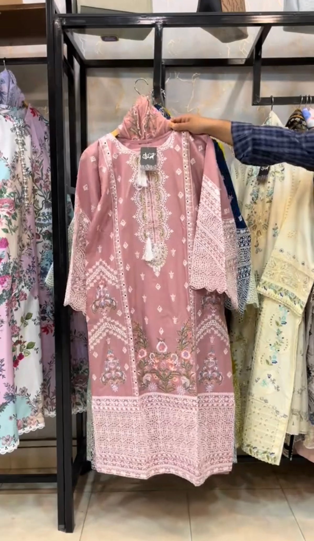 Embroidered Stitch 3pc Dress