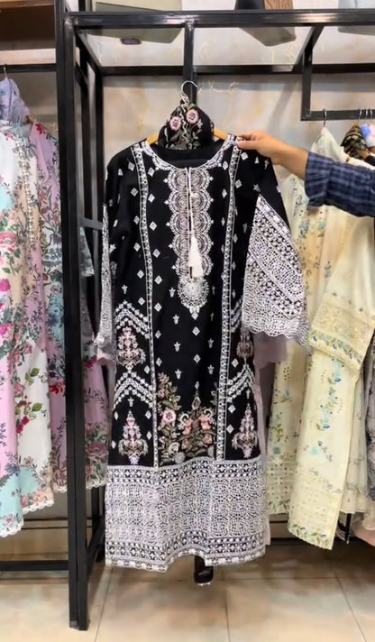 Embroidered Stitch 3pc Dress