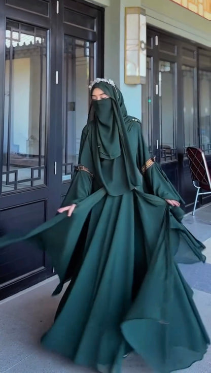 Women Full Abaya Set, Scarf, Niqab & Abaya