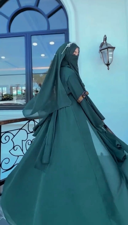 Women Full Abaya Set, Scarf, Niqab & Abaya