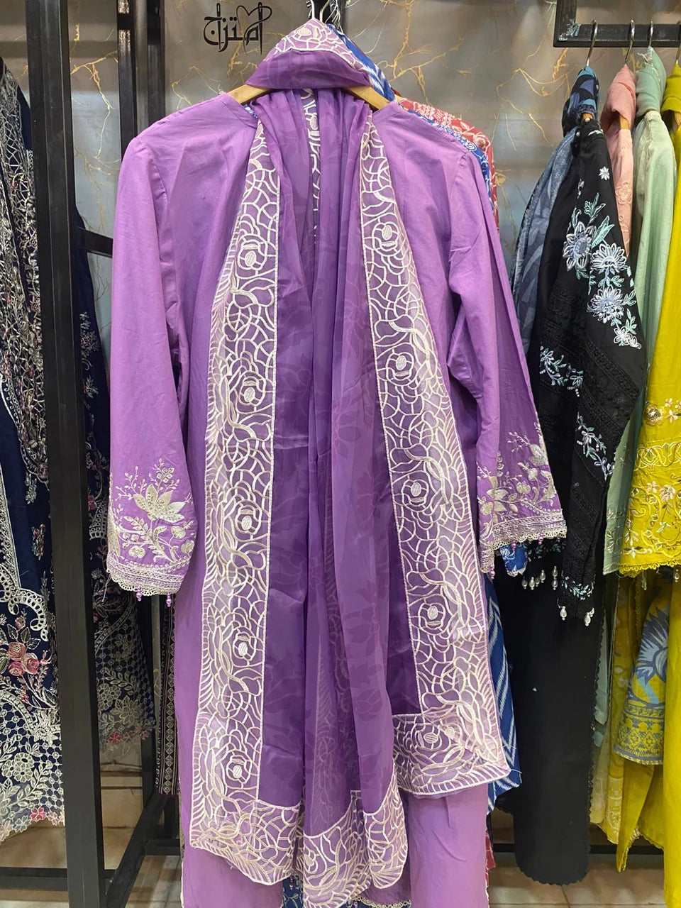 Embroidered Stitch 3pc Suit