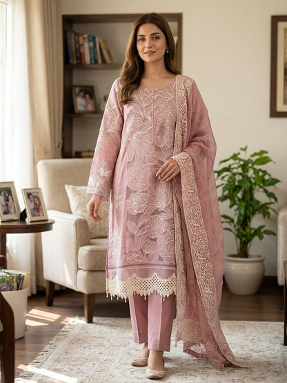 Embroidered Stitch 3pc Suit
