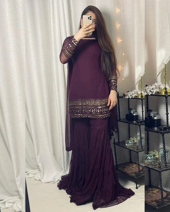 Women 3 Pcs Sharara Dress