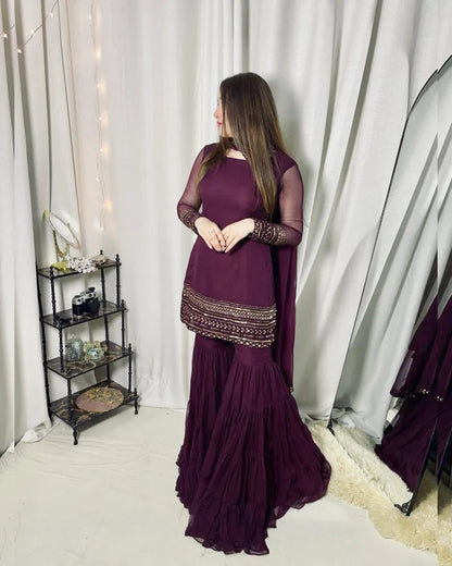 Women 3 Pcs Sharara Dress
