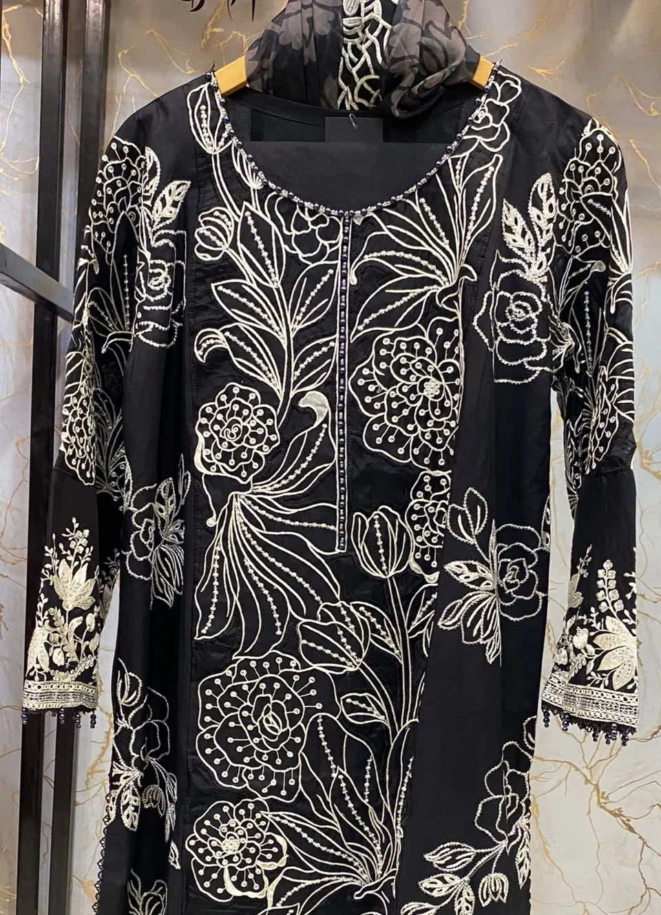 Embroidered Stitch 3pc Suit