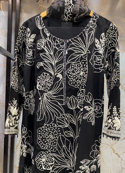 Embroidered Stitch 3pc Suit