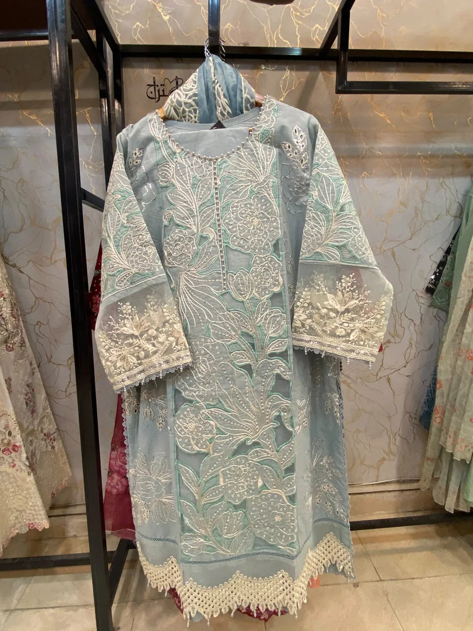 Embroidered Stitch 3pc Suit