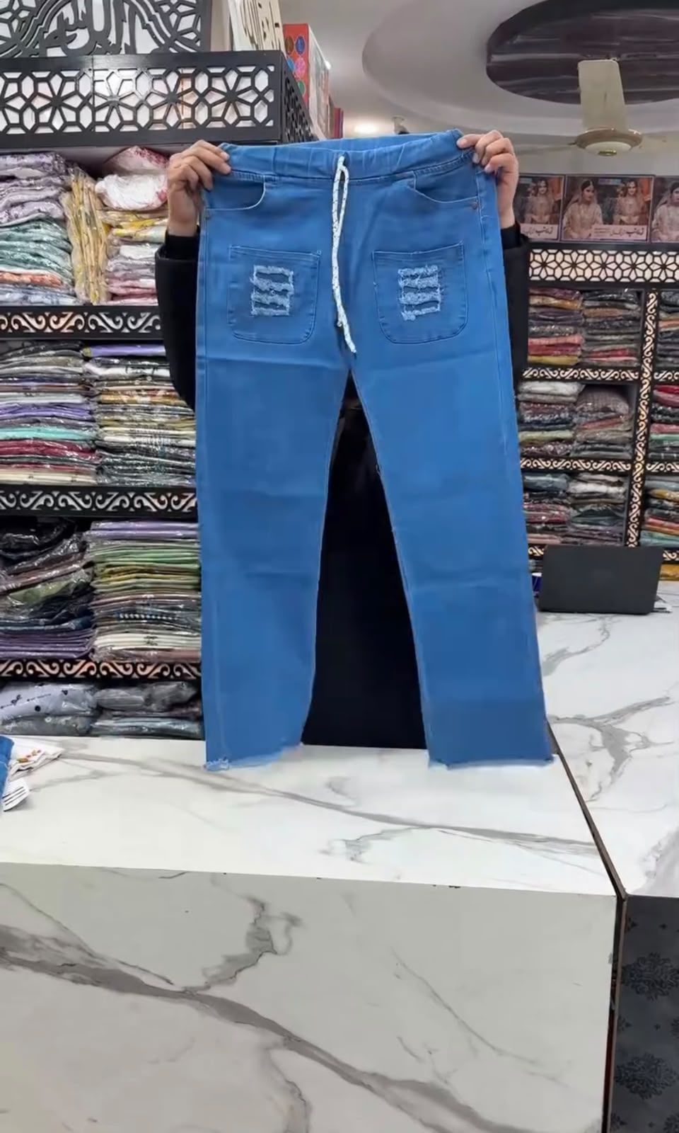 Embroidered Kurti With Jacket And Jeans