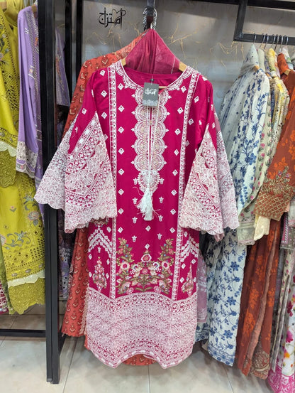 Embroidered Stitch 3pc Dress