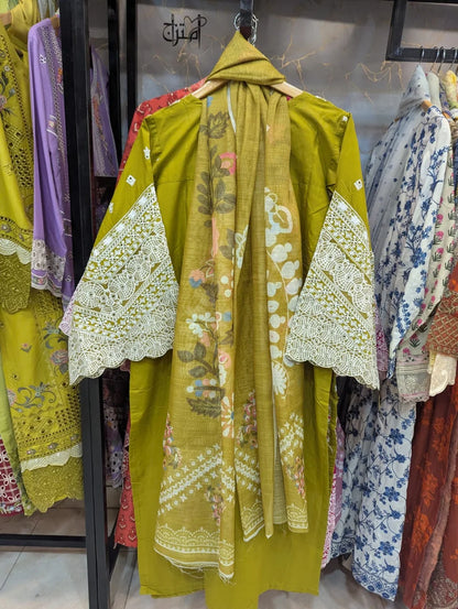 Embroidered Stitch 3pc Dress