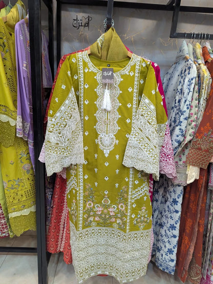 Embroidered Stitch 3pc Dress