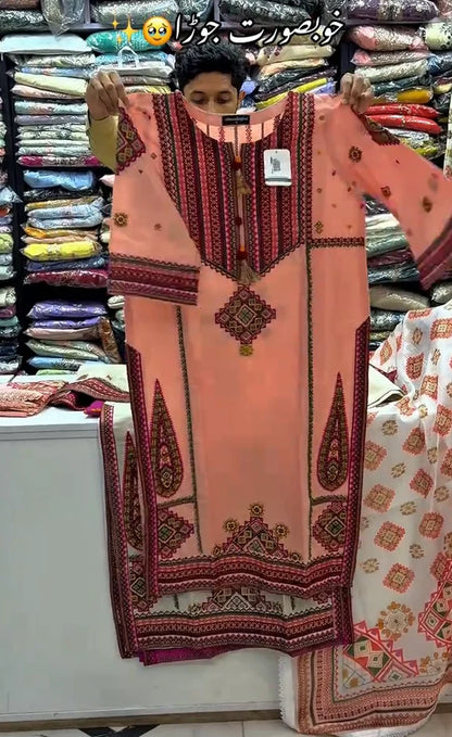 3 Pc Traditional Embroidered Dress